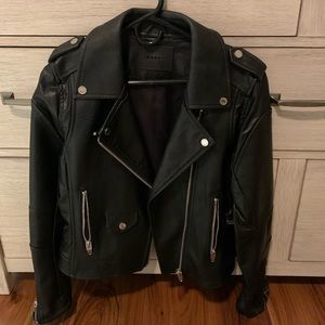 Black leather jacket
